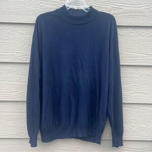 Murano Italy Men's Cotton Crew Neck‎ Sweater Pullover SZ Large Italian Navy Blue
